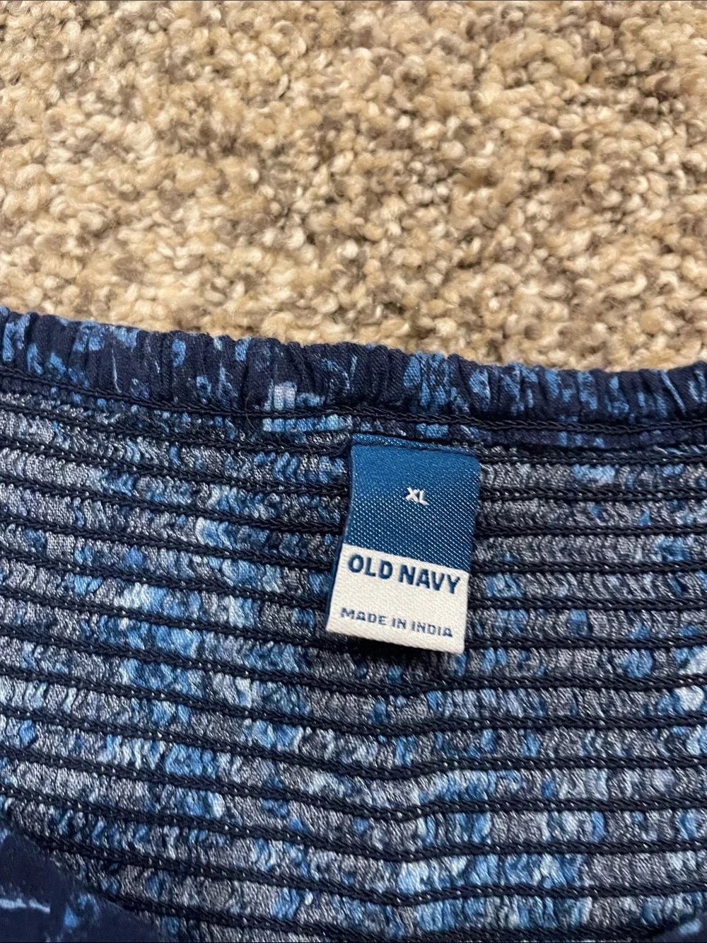 Old Navy Women’s XL Blue Floral Blouse 3/4 Sleeve